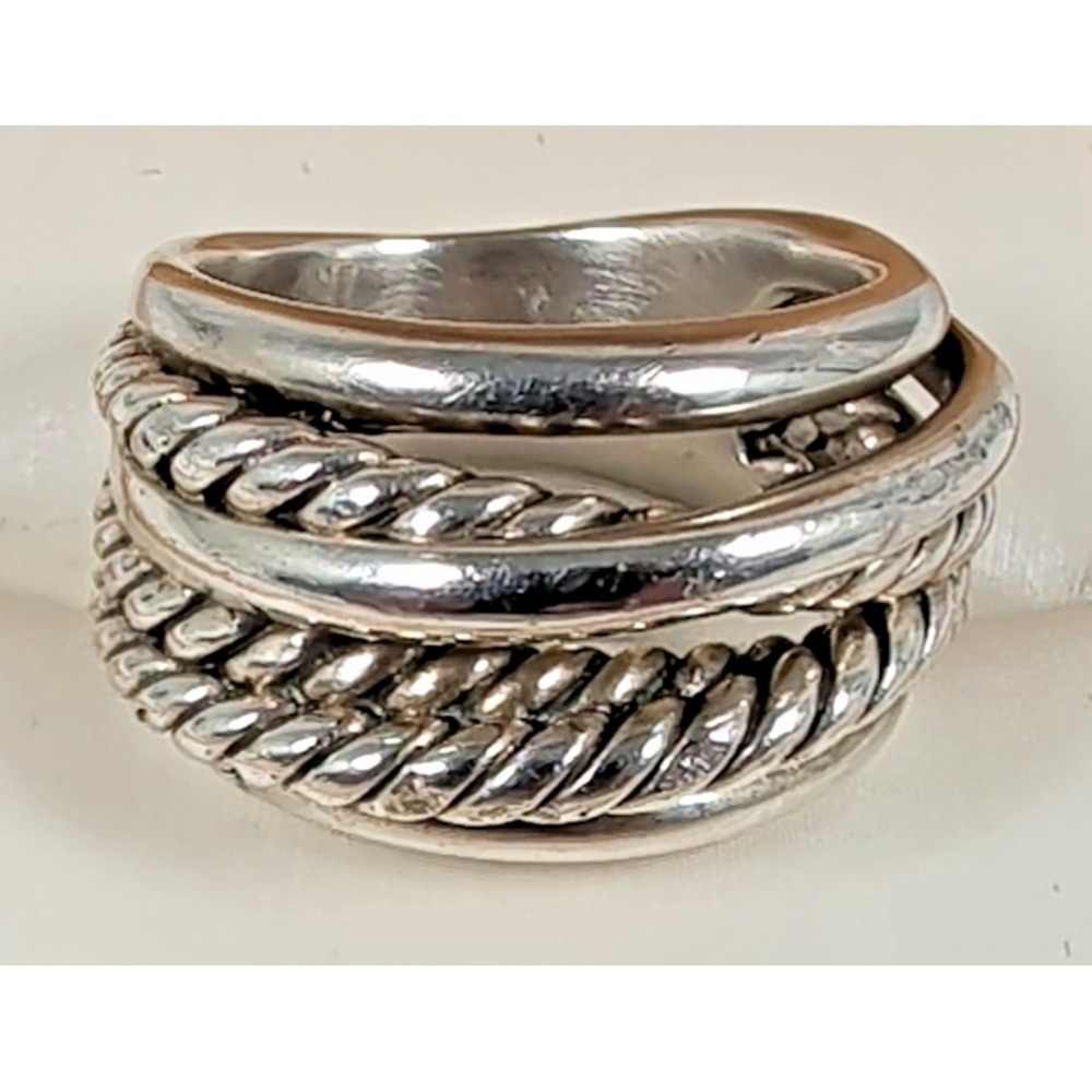 David Yurman Crossover Cable Ring 925 Sterling Sz 7
